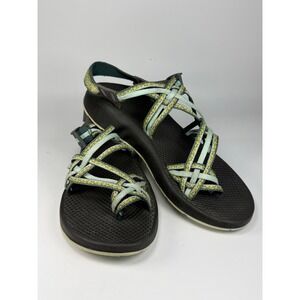 Chaco Womens 10 Sport Sandal ZX/2 Yampa Green Yellow Blue Strappy Hiking Vibram